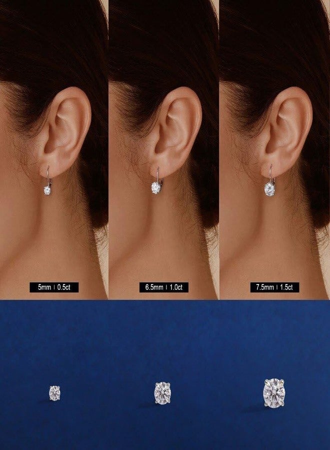 MOOSEA Moissanite Drop Earrings for Women, 925 Sterling Silver 1ct Lab Created Moissanite Dangle Earring Leverback Earrings for Women Anniversary Birthday Gifts for Wife Mom Girlfriend Grandma - Image 5